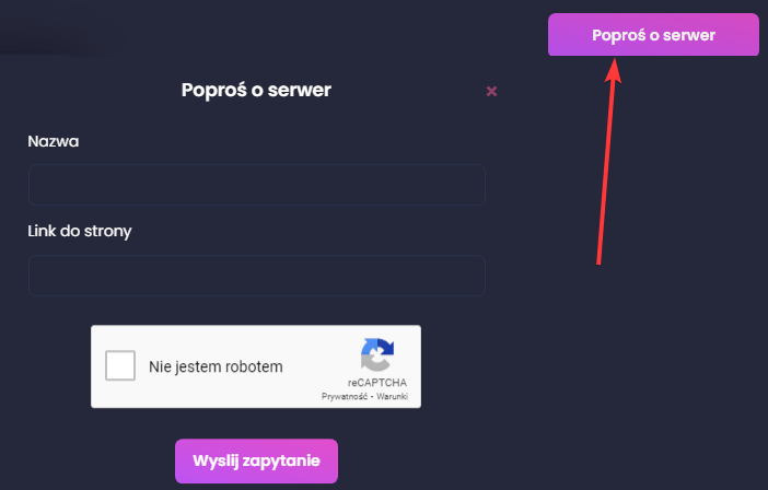 Prośba o serwer