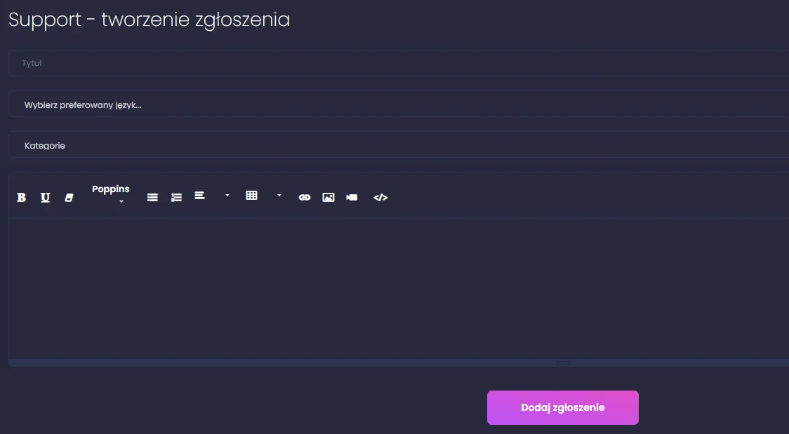Formularz zgłoszenia
