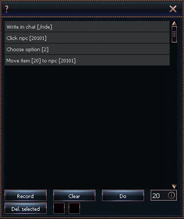 Quests panel